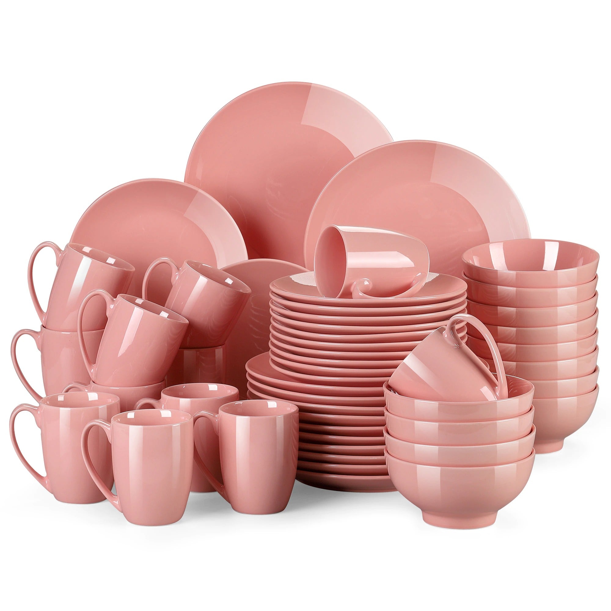 Pink Stoneware Ceramic Dinnerware Set for 4 8 12 SKU 70044