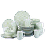 Green Stoneware Ceramic Dinnerware Set for 4 8 12 SKU 70077
