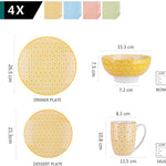 Mixed Color Stoneware Ceramic Dinnerware Set for 4 8 12 SKU 70087