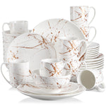 White Stoneware Ceramic Dinnerware Set for 4 8 12 SKU 70026
