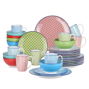 Mixed Color Stoneware Ceramic Dinnerware Set for 4 8 12 SKU 70089