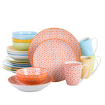 Mixed Color Stoneware Ceramic Dinnerware Set for 4 8 SKU 70088