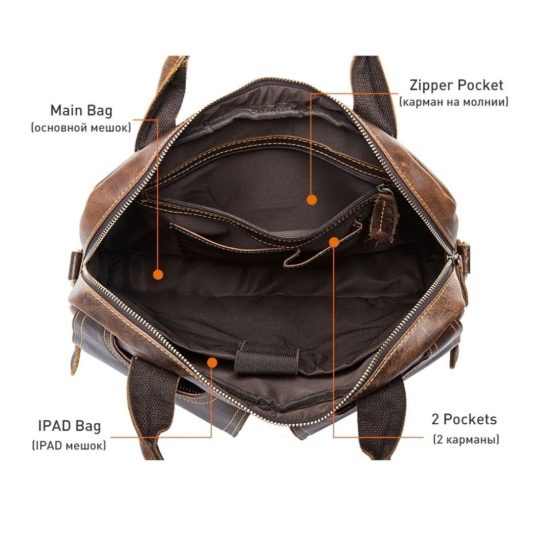 Leather Messenger Laptop Shoulder Bag for Men 82031
