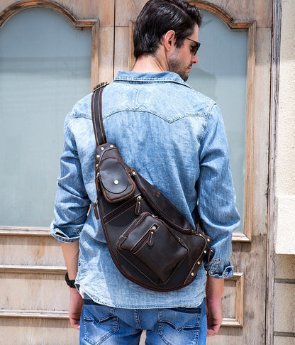 Leather Chest Bag for Men