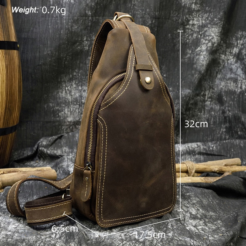 Leather Chest Bag for Men