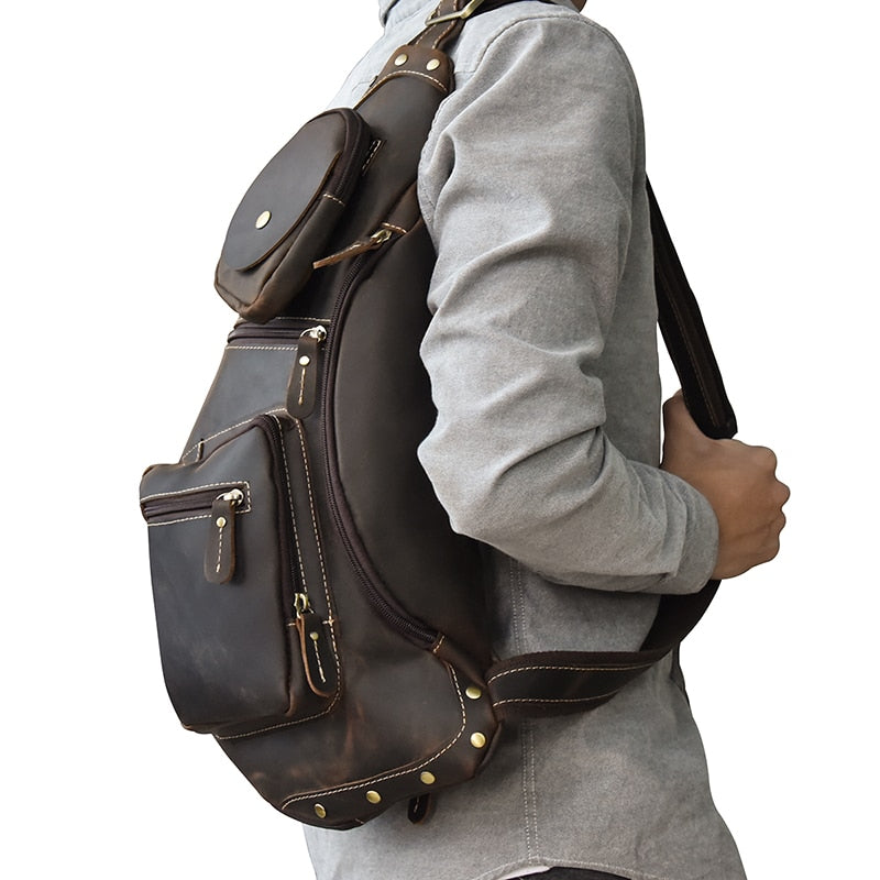 Leather Chest Bag for Men