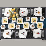 White Stoneware Ceramic Dinnerware Set for 6 12 SKU 70017