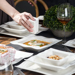 White Stoneware Dinnerware Set 28 Pieces SKU 70003