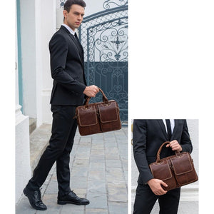 Leather Messenger Laptop Shoulder Bag for Men 82031