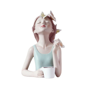 Girl Imagination Figurine Food Tray