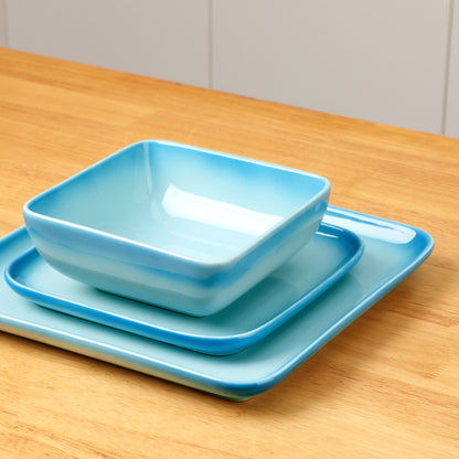 Blue Stoneware Ceramic Dinnerware Set for 4 8 12 SKU 70111