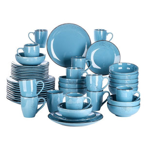 Maya Blue Stoneware Ceramic Dinnerware Set for 4 8 12 SKU 70093