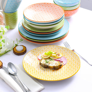 Mixed Color Stoneware Ceramic Dinnerware Set for 4 8 SKU 70088