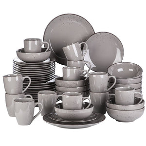 Grey Stoneware Ceramic Dinnerware Set for 4 8 12 SKU 70096