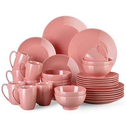 Pink Stoneware Ceramic Dinnerware Set for 4 8 12 SKU 70044