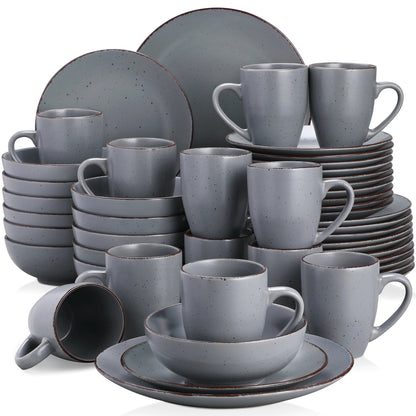 Grey Stoneware Ceramic Dinnerware Set for 4 8 12 SKU 70065