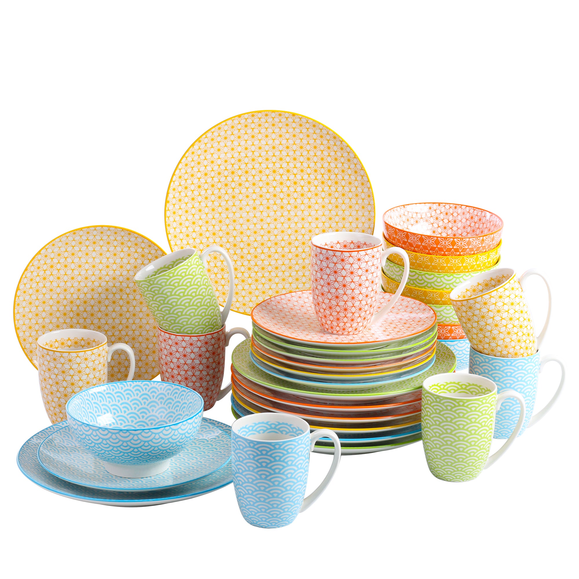 Mixed Color Stoneware Ceramic Dinnerware Set for 4 8 12 SKU 70087