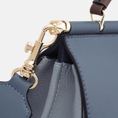 Leather Shoulder Bag with Zip and Strap