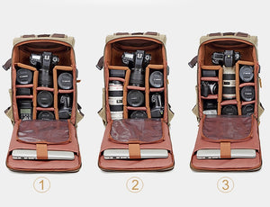 Waterproof Canvas Camera Backpack Bag