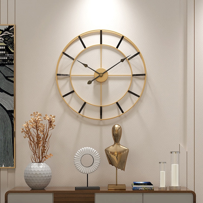 Large Round Metal Wall Clock