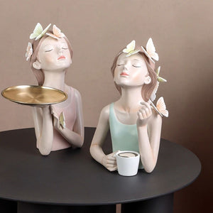 Girl Imagination Figurine Food Tray