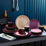 Purple Stoneware Ceramic Dinnerware Set for 4 8 12 SKU 70070