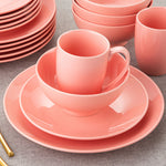 Pink Stoneware Ceramic Dinnerware Set for 4 8 12 SKU 70044