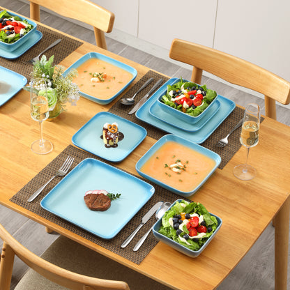 Blue Stoneware Ceramic Dinnerware Set for 4 8 12 SKU 70111