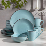 Aqua Stoneware Ceramic Dinnerware Set for 4 8 12 SKU 70066