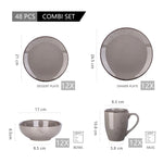 Grey Stoneware Ceramic Dinnerware Set for 4 8 12 SKU 70096