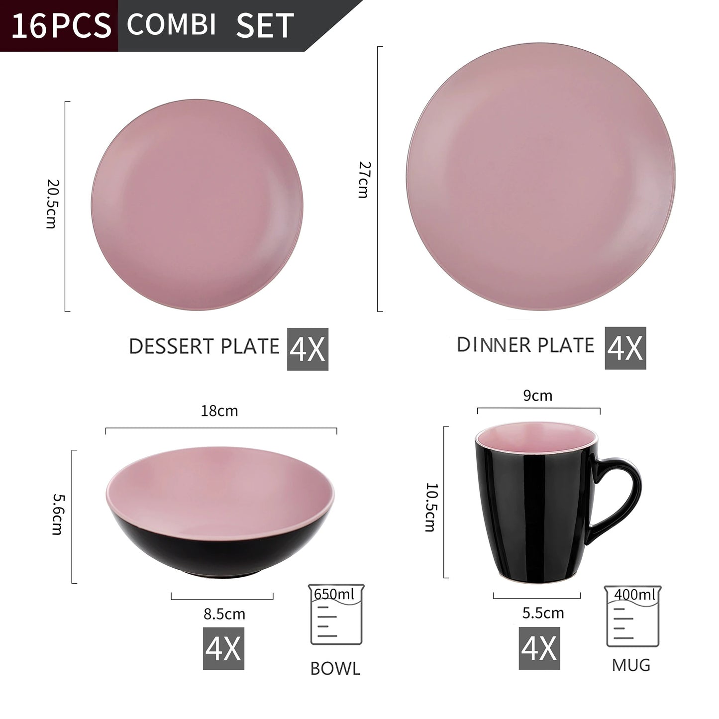 Chic Stoneware Ceramic Dinnerware Set for 4 8 12 SKU 70039