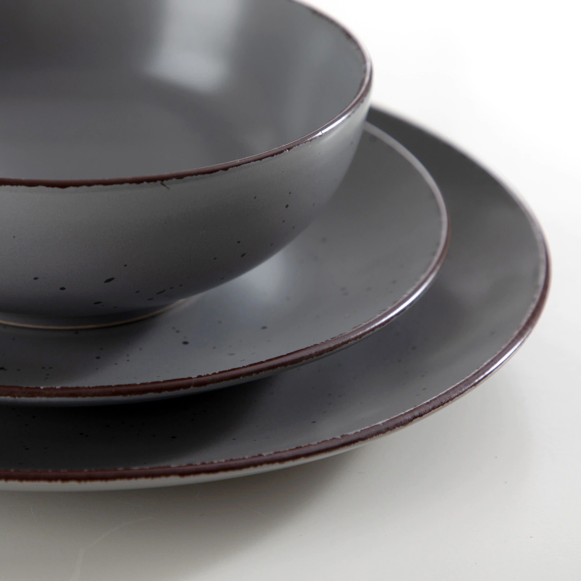 Grey Stoneware Ceramic Dinnerware Set for 4 8 12 SKU 70065