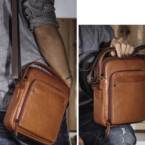 Leather Messenger Shoulder Bag for Men 82014