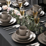 Grey Stoneware Ceramic Dinnerware Set for 4 8 12 SKU 70096