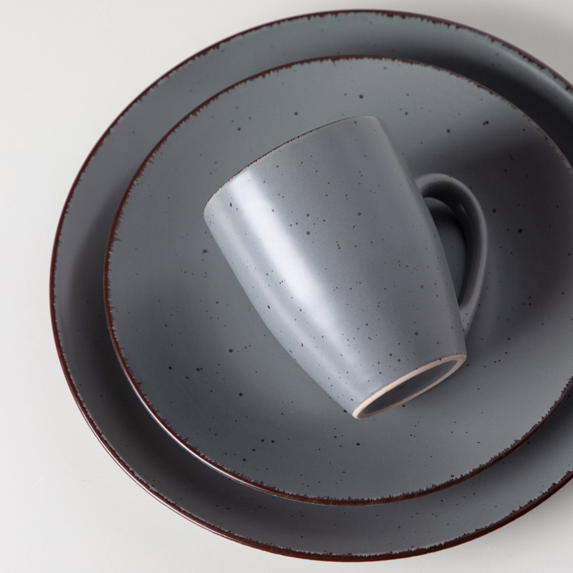 Grey Stoneware Ceramic Dinnerware Set for 4 8 12 SKU 70065