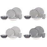 Grey Stoneware Ceramic Dinnerware Set for 4 8 SKU 70063