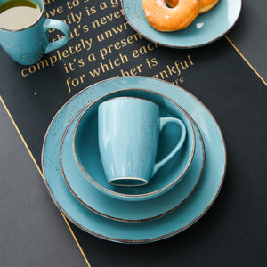 Maya Blue Stoneware Ceramic Dinnerware Set for 4 8 12 SKU 70093
