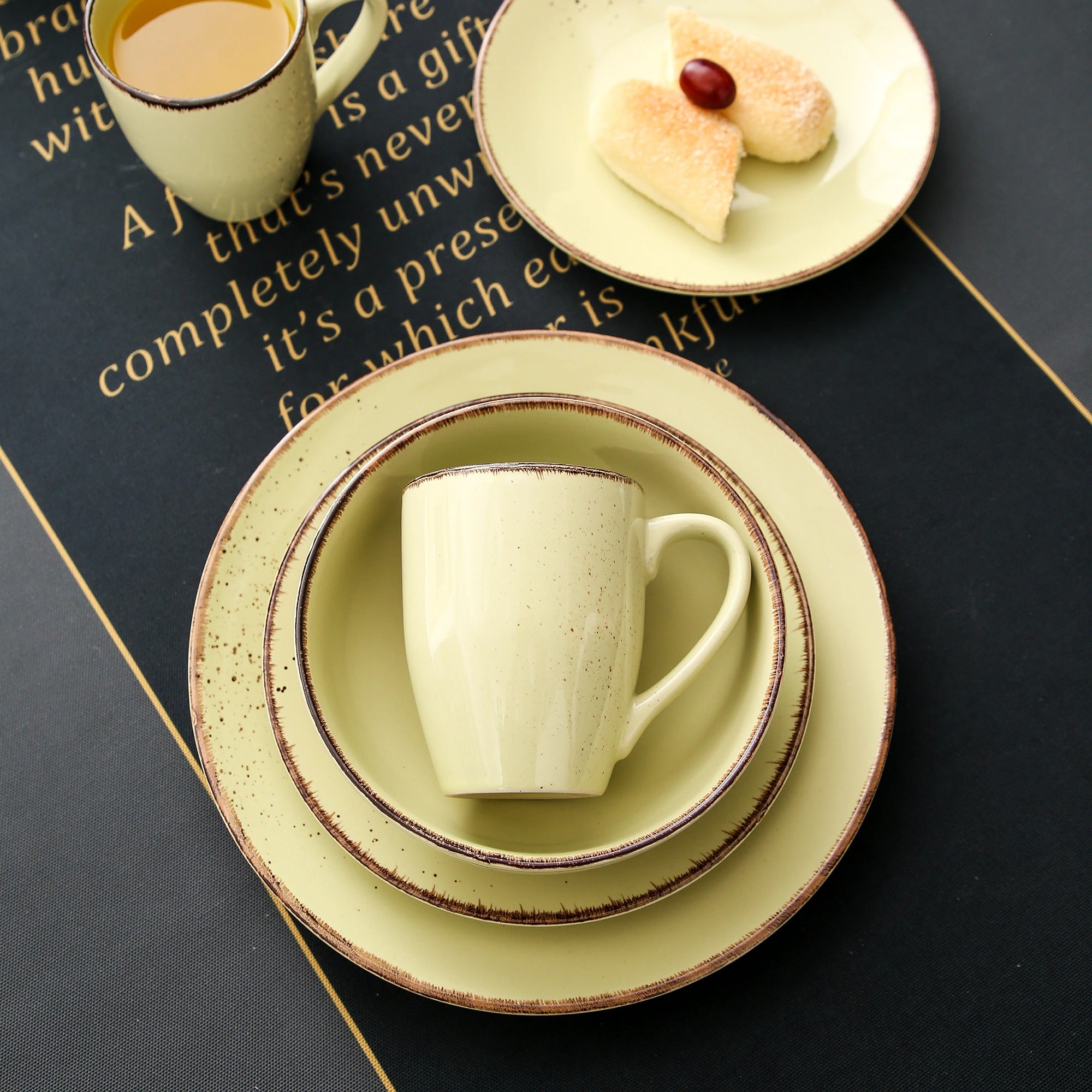 Beige Stoneware Ceramic Dinnerware Set for 4 8 12 SKU 70050