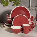 Red Stoneware Ceramic Dinnerware Set for 4 8 12 SKU 70051
