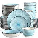 Sky Blue Stoneware Ceramic Dinnerware Set for 6 12 SKU 70090