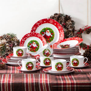 Stoneware Christmas Dinnerware Set 30 60 Pieces 70008