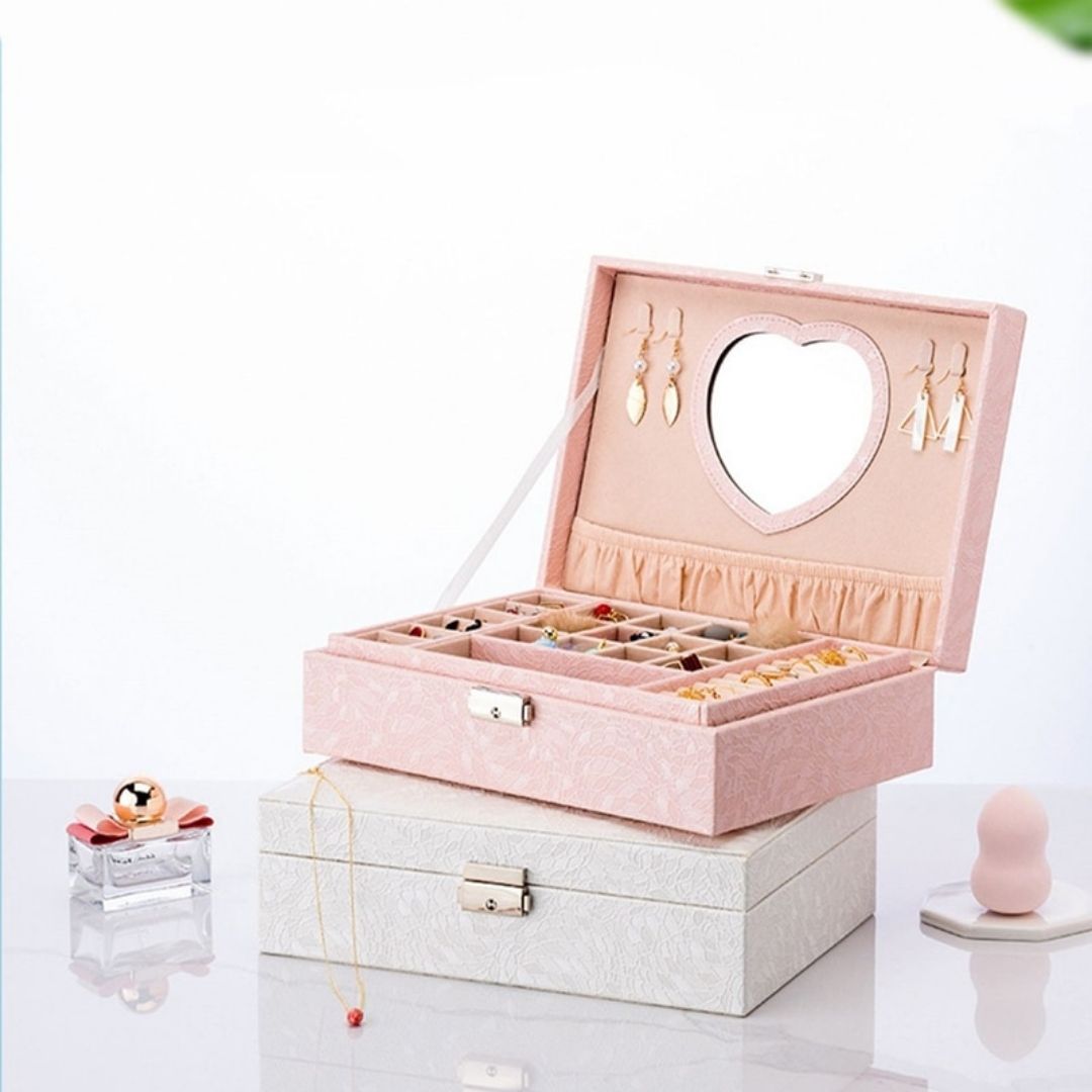 Luvarie Jewelry Box with Mirror and Lock S4 SKU 21048