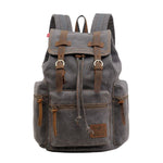 Canvas Travel Laptop Backpack with Zipper and Drawstring 82032