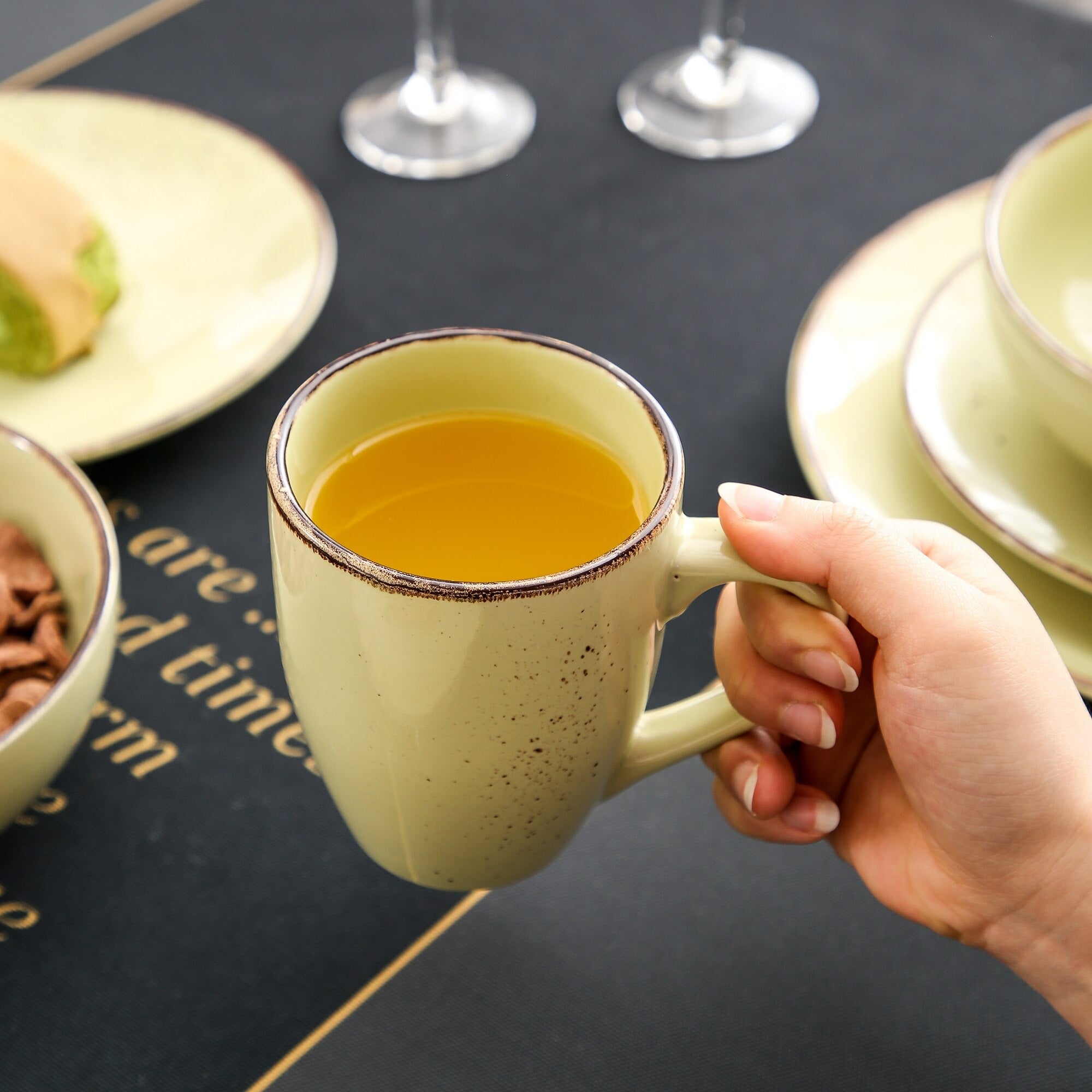Beige Stoneware Ceramic Dinnerware Set for 4 8 12 SKU 70050