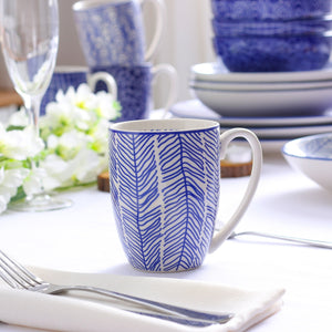 Blue Stoneware Ceramic Dinnerware Set for 8 SKU 70042
