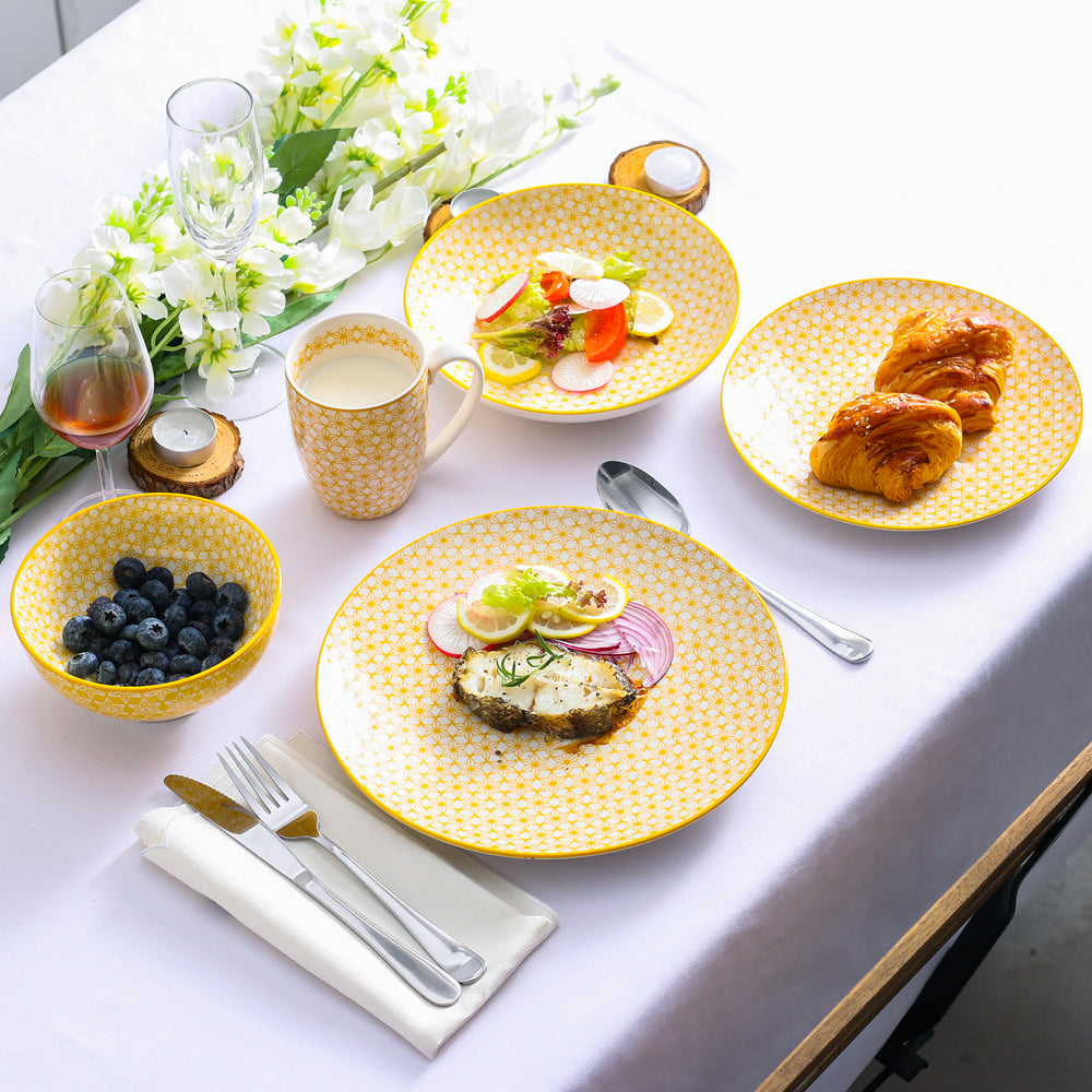Mixed Color Stoneware Ceramic Dinnerware Set for 4 8 SKU 70088