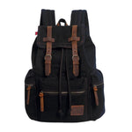 Canvas Travel Laptop Backpack with Zipper and Drawstring 82032