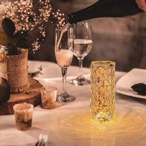 Rechargeable Rose Crystal Table Lamp with Touch Control 50007