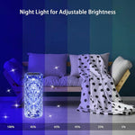 Rechargeable Rose Crystal Table Lamp with Touch Control 50007