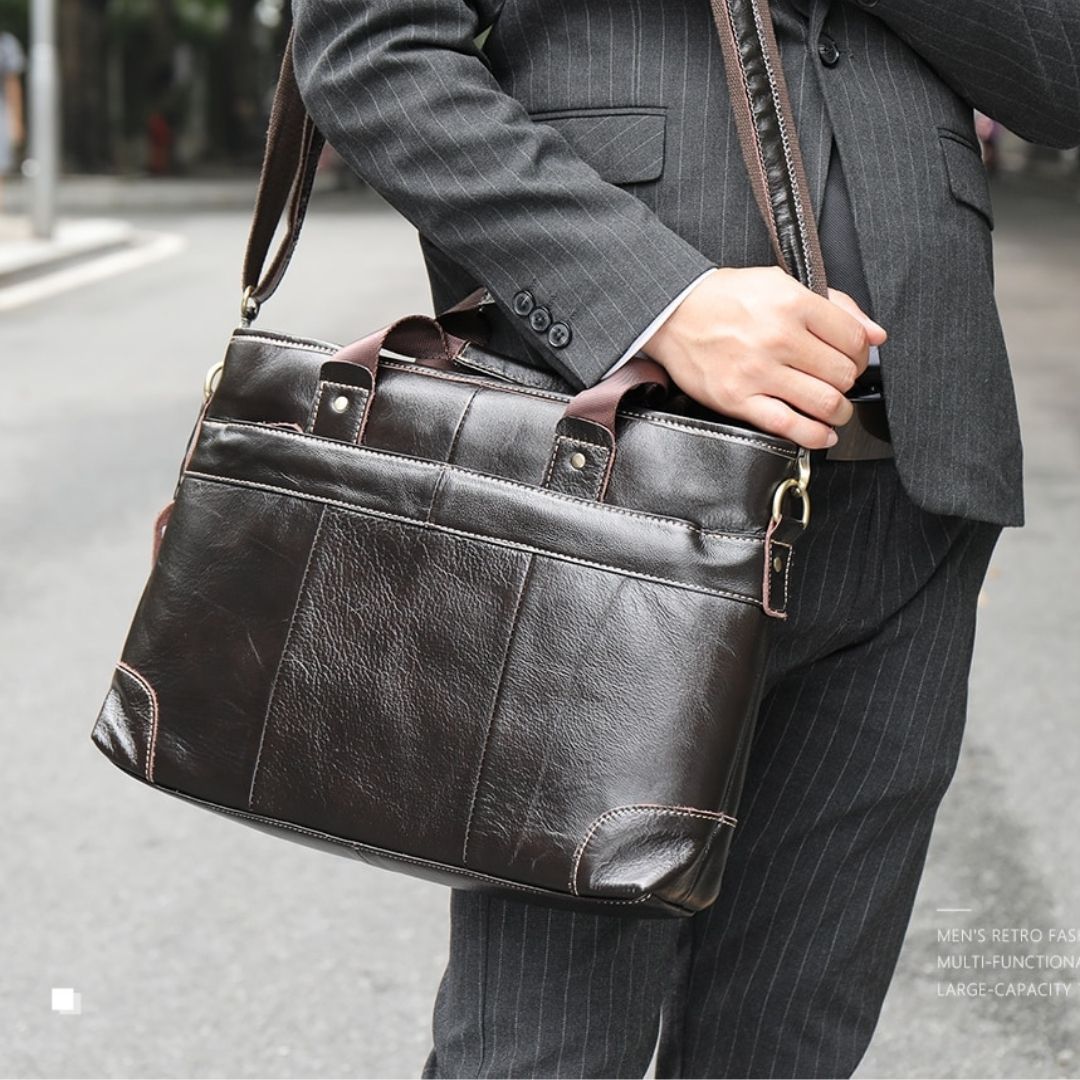 Leather Messenger Laptop Shoulder Bag for Men 82024